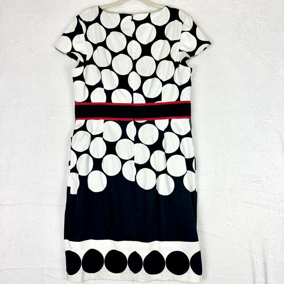 Nue By Shani Sheath Dress Size 16 NWT Circle Print Shaping Body Architecture - Picture 2 of 8